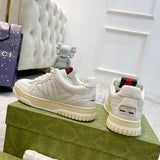 Gucci crisp white luxury sneakers view 5 heritage-inspired look