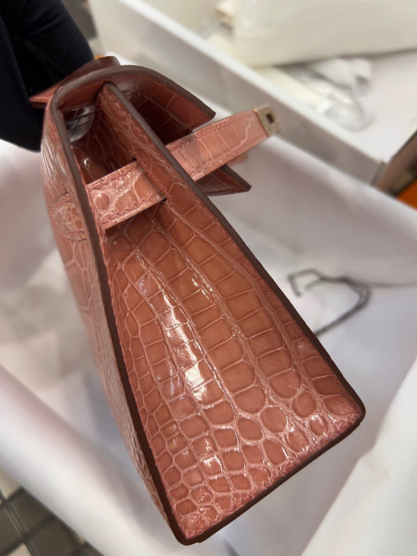 Close-up detail of polished bag design