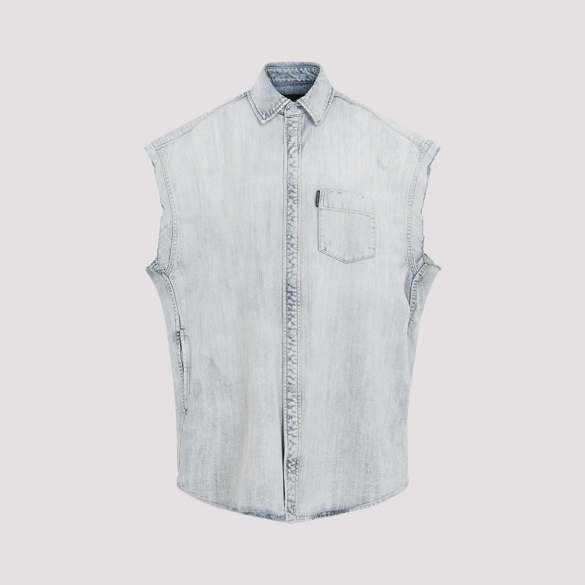 Balenciaga Tops? BALENCIAGA Ripped Sleeve Shirt for Men - FW24 Collection Elegant Everyday Designer Top