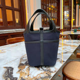 Side view of smart structured handbag