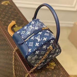 Back view of signature structured women's handbag – women's statement bag