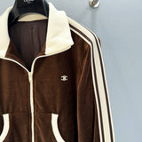 Side profile of Celine Bomber Jacket showcasing structured silhouette