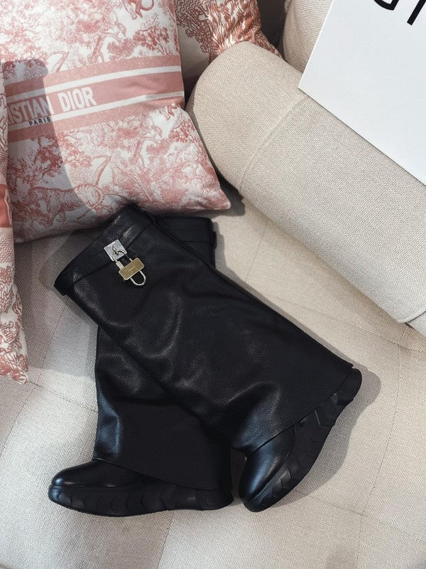 Givenchy Black Chunky Platform Sneakers - Side Profile View