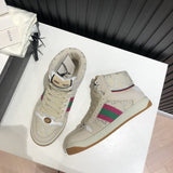 Gucci stone beige luxury sneakers view 7 padded collar comfort