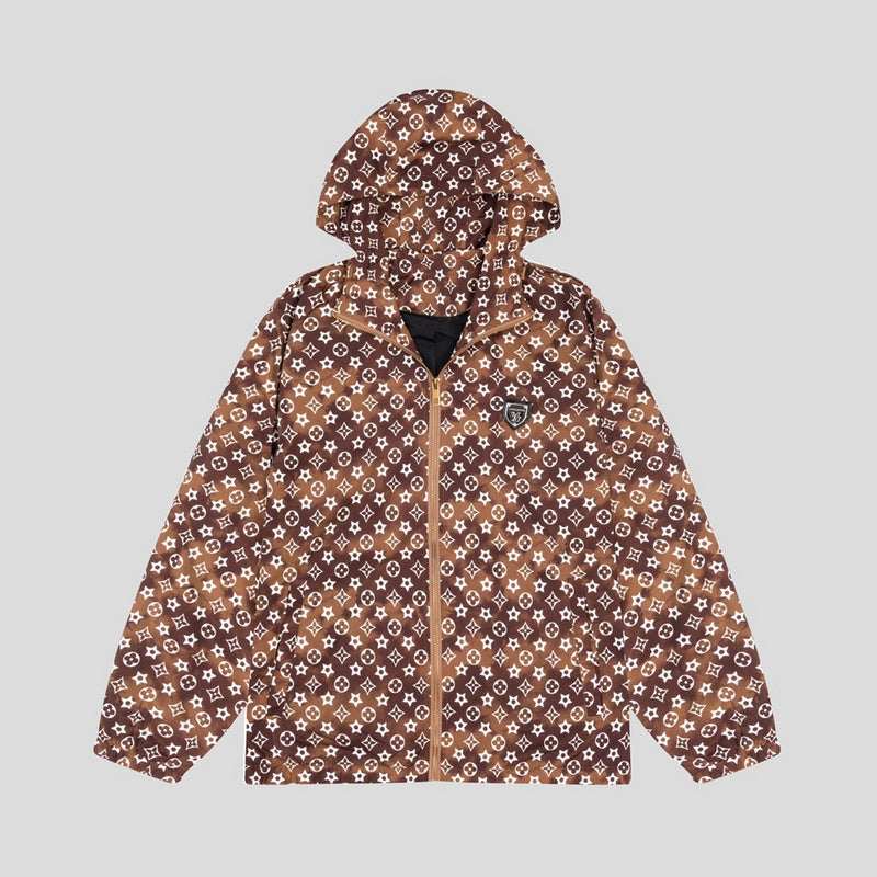 Back view of Louis Vuitton luxury clothing with logo-detail design