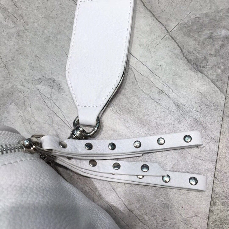 Polished Faux Leather Handbag - Smooth Faux-Leather Exterior | Women's Statement Accessory #743 - back view (image 4) of designer-inspired handbag