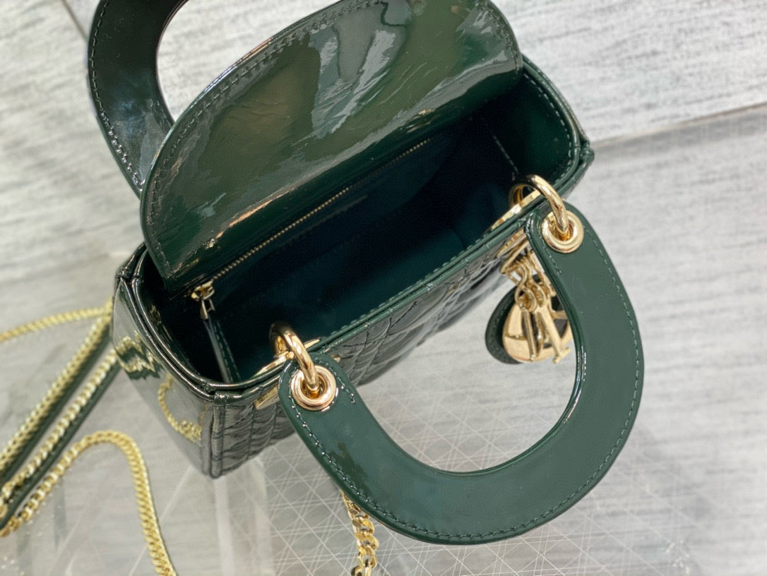 Front view of Christian Dior Mini Lady Bag premium cd mini lady bag