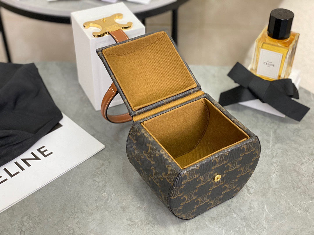 Front view of Celine Round Box premium cel round box