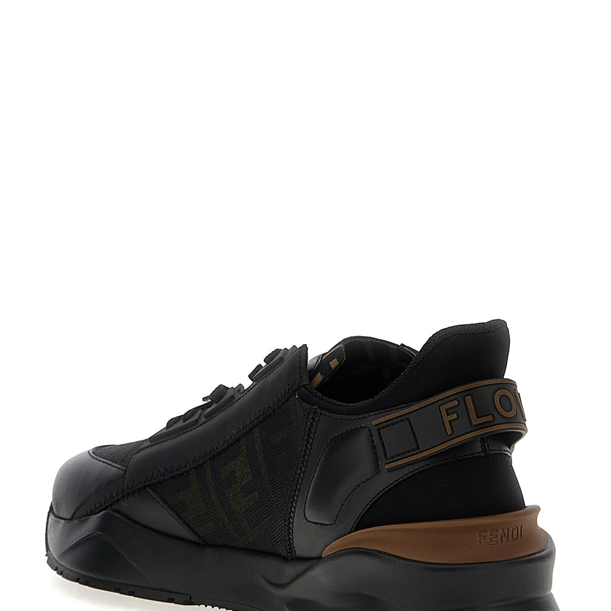 Close-up of Fendi athletic hardware and fine stitching