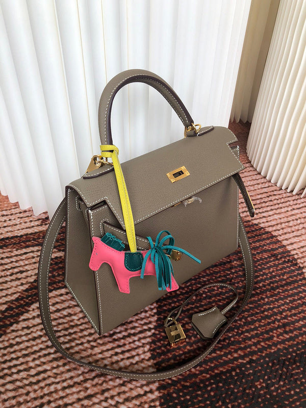 Side view of graceful structured handbag