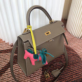 Side view of graceful structured handbag