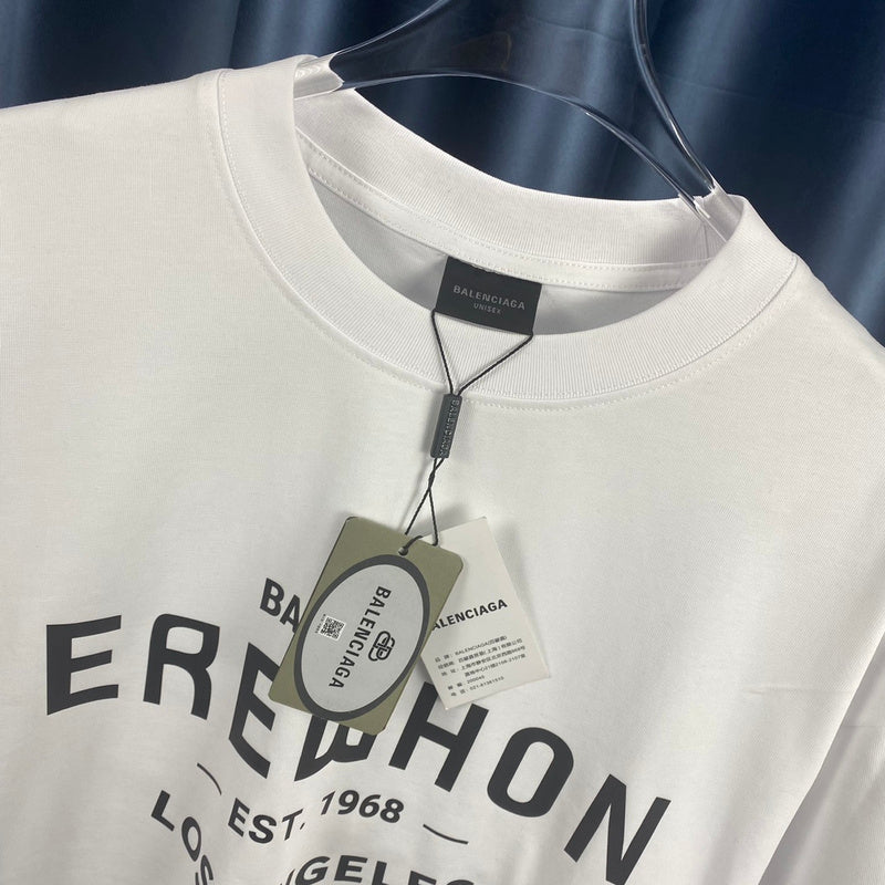 Close-up of Balenciaga t-shirt craftsmanship