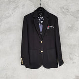 Front view of Louis Vuitton luxury clothing with logo-detail design
