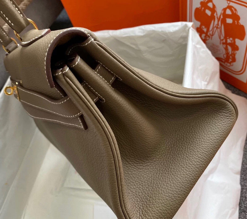 Side view of elegant structured handbag
