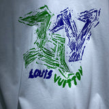 Front view of Louis Vuitton cotton t-shirt with runway-inspired design