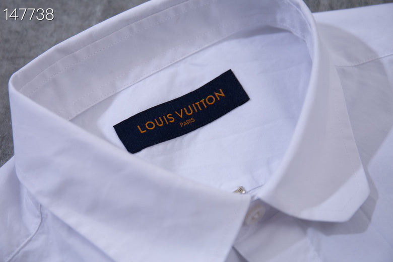 Back view of Louis Vuitton luxury clothing with monogram-inspired silhouette