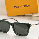 Close-up detail view of Louis Vuitton unisex sunglasses