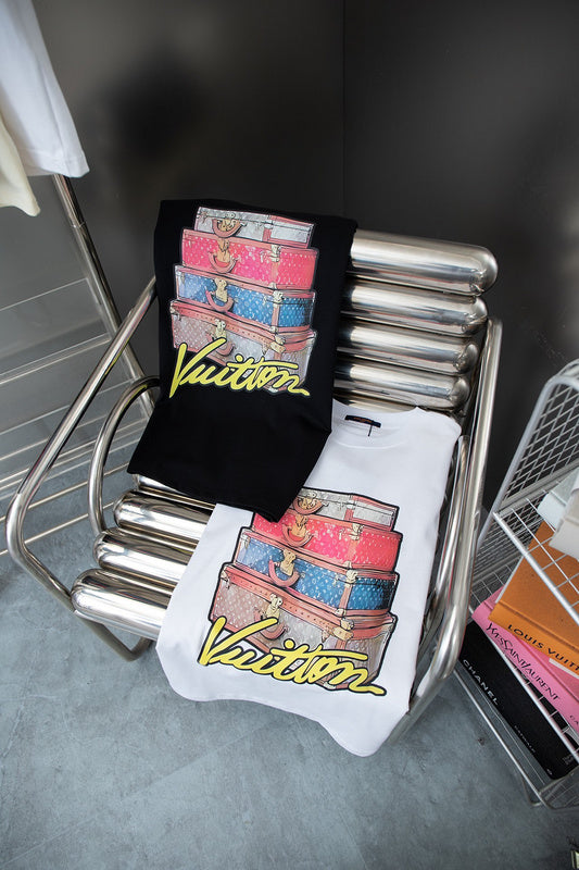 Close-up detail shot of Louis Vuitton cotton t-shirt with relaxed-fit cut