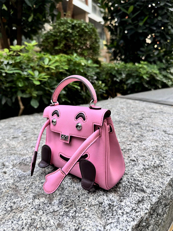 Side view of timeless structured handbag