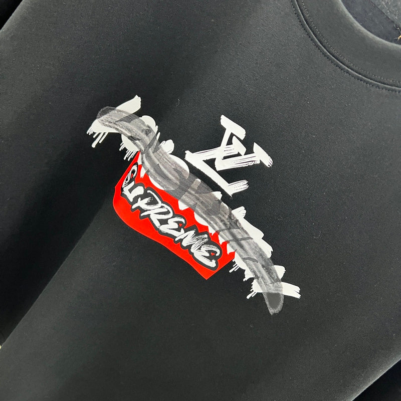 Flat lay presentation of Louis Vuitton cotton t-shirt with monogram-inspired silhouette