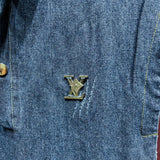 Full styled look of Louis Vuitton luxury clothing with logo-detail design