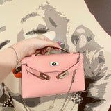 Side view of tailored structured handbag