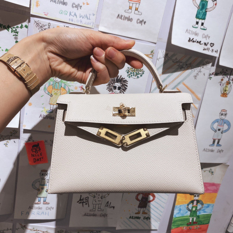 Understated bag shown from front angle