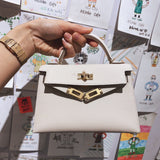 Understated bag shown from front angle