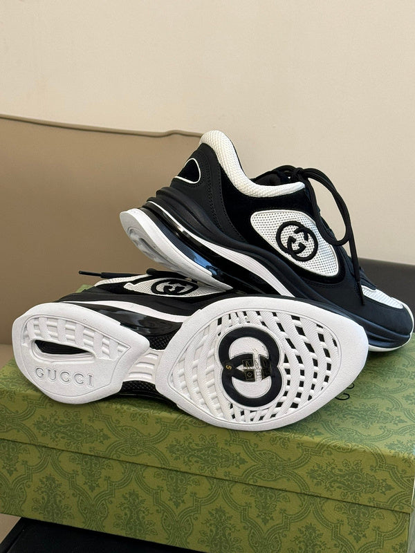 Gucci sneakers detailed view showing premium designer craftsmanship