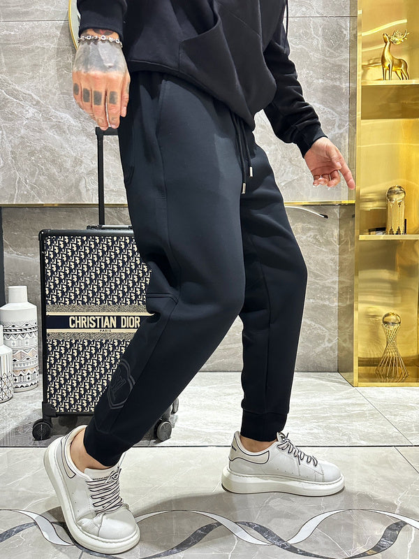 Close-up detail shot of Louis Vuitton luxury clothing with everyday silhouette