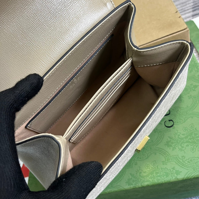 Side view of modernist structured handbag