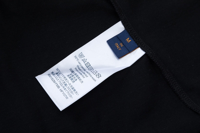 Close-up detail shot of Louis Vuitton cotton t-shirt with relaxed-fit cut