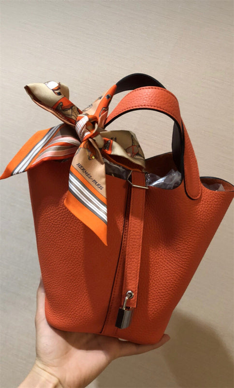 Side view of modern structured handbag