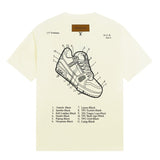 Close-up detail shot of Louis Vuitton cotton t-shirt with monogram-inspired silhouette