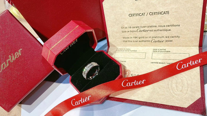 Close-up detail view of Cartier unisex jewelry piece