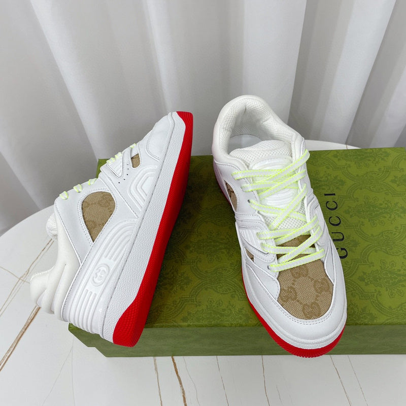 Gucci neutral cream luxury sneakers view 5 signature lace-up style