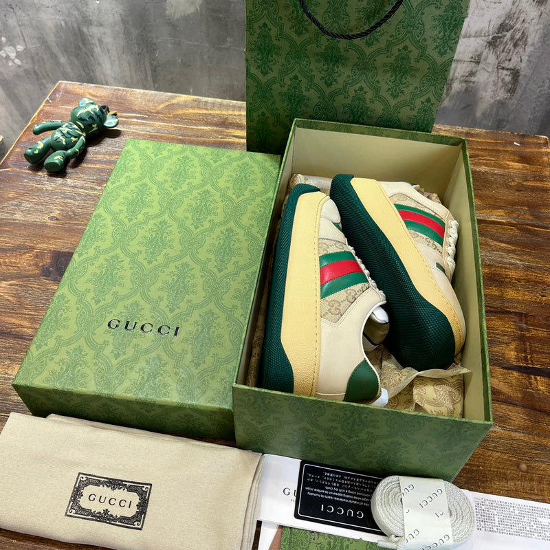 Gucci sneakers detailed view showing premium designer craftsmanship
