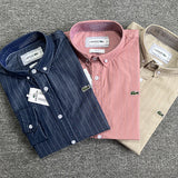 Full styled look of Lacoste luxury clothing with monogram-inspired silhouette