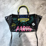 Elegant Vegan Leather Handbag - Statement Silhouette | Women's Designer-Inspired Purse #635 - hardware and detail close-up (image 5) of designer-inspired handbag