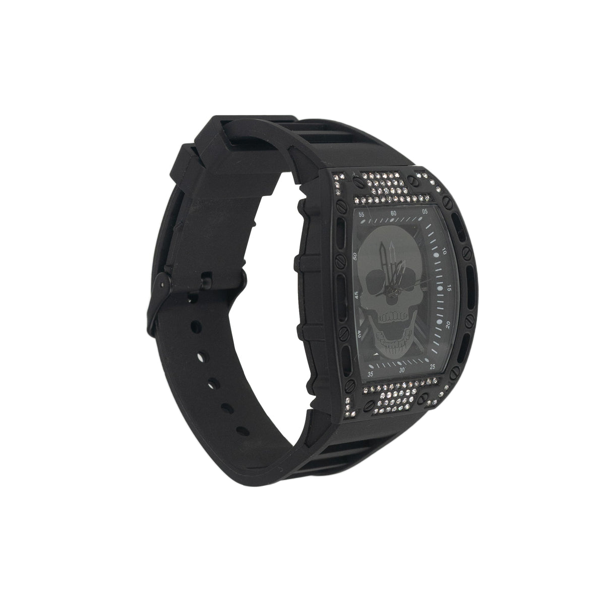 Front view of Ed Hardy men's black watch