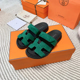 Hermes sandals Style 209 - close-up of sleek modern silhouette
