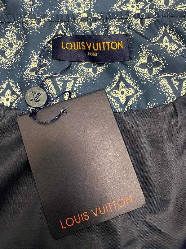 Close-up detail shot of Louis Vuitton luxury clothing with everyday silhouette