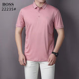 Front view of Polo cotton polo shirt with logo-detail design