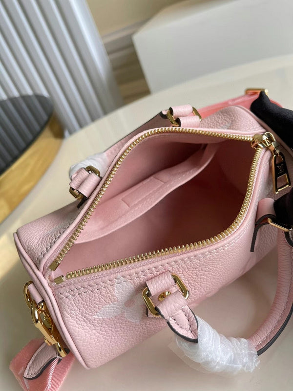 Top view of polished sleek women's handbag – women's statement bag