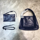 Polished Vegan Leather Handbag - Polished Finish | Women's Premium Handbag #777 - front view (image 1) of designer-inspired handbag