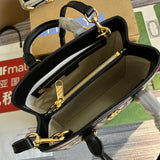 Top view of signature polished women's handbag – women's luxury handbag