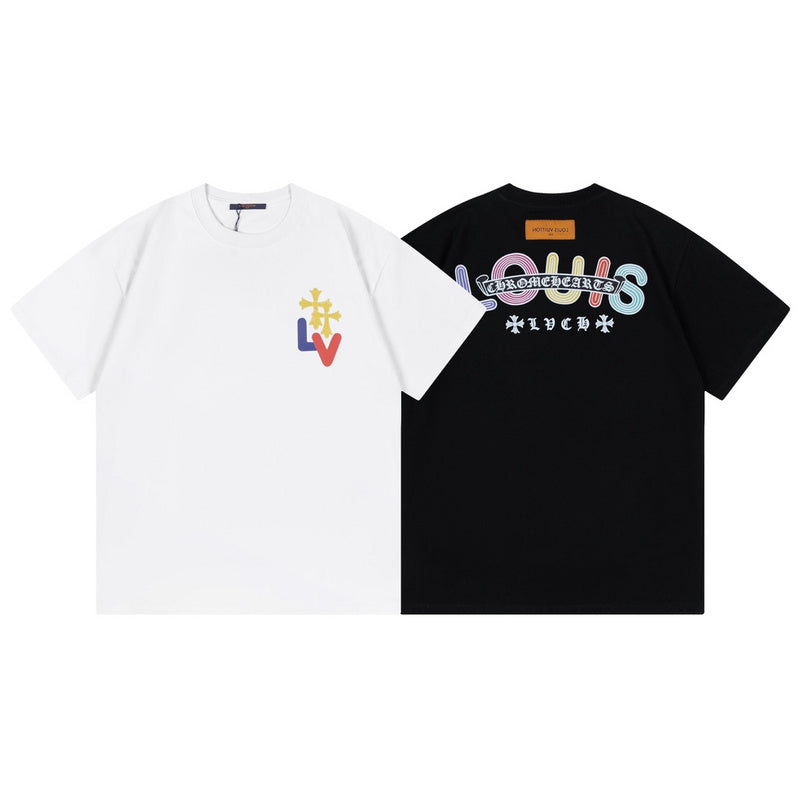Close-up detail shot of Louis Vuitton cotton t-shirt with relaxed-fit cut