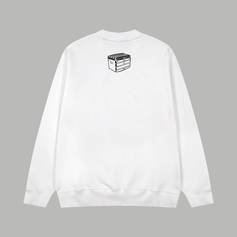 Side profile of Louis Vuitton luxury clothing with signature branding