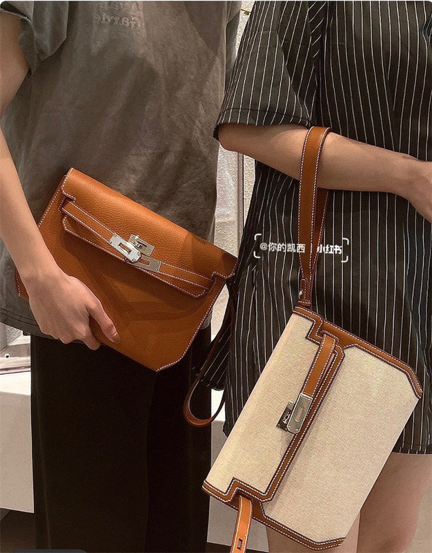  Polished satchel carried on shoulder