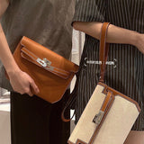  Polished satchel carried on shoulder